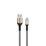 Cablu USB la Lightning 2.4 A PRESTIGE CHARGE, Incarcare si Transfer Date, Compatibil Apple iPhone/iPad/AirPods, Suporta CarPlay, Material Textil, 2m,