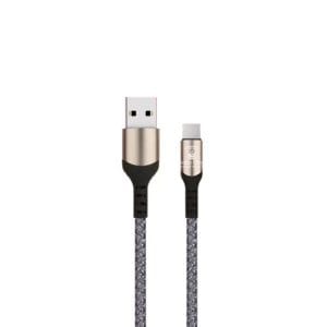 Cablu USB la Lightning 2.4 A PRESTIGE CHARGE, Incarcare si Transfer Date, Compatibil Apple iPhone/iPad/AirPods, Suporta CarPlay, Material Textil, 2m,