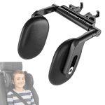 Tetieră auto copii reglabilă, suport cap, piele neagră – ZEQAS