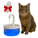 Dispenser apă automat animale, tip fântână, 2L, LED – ZEQAS