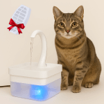 Dispenser apă automat animale, pătrat, 2L, filtru 3 straturi