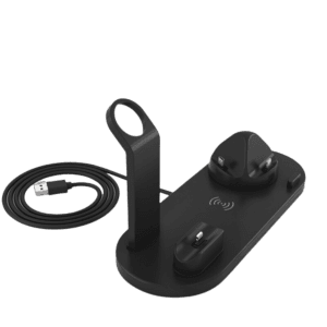 Încărcător wireless 4 în 1, 10W, telefon, ceas, căști, negru – ZEQAS
