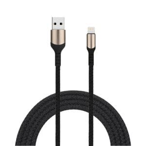 Cablu USB la Lightning 2.4 A PRESTIGE CHARGE, Incarcare si Transfer Date, Compatibil Apple iPhone/iPad/AirPods, Suporta CarPlay, Material Textil, 1m,