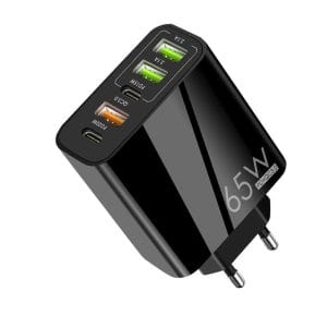 Incarcator Retea 5 Porturi PRESTIGE CHARGE, Total 65W Fast Charge, 2 x USB-C si 3 x USB,  PD 20W, QC 3.0, Compatibil Telefon/Tableta, Ideal pentru Cal