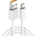 Cablu USB la USB-C pentru Date si Incarcare Rapida 6.5A, PRESTIGE CHARGE, SuperVooC 65W pentru Oppo, 1m, Alb