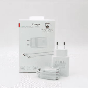 Incarcator Retea SuperCharge 40W PRESTIGE CHARGE, Iesire USB, pentru Huawei/Honor, Cablu USB la USB-C 5A Inclus, 1m, Alb