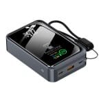 Baterie Externa PRESTIGE CHARGE, 20.000mAh, 22.5W MAX, 3 Iesiri, Cablu TypeC-Lightning Inclus, Display Smart, incarcare Telefon/Tableta, pentru Avion