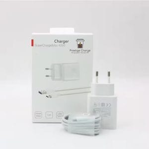 Incarcator Retea SuperCharge 40W PRESTIGE CHARGE, Iesire USB, pentru Huawei/Honor, Cablu USB la USB-C 5A Inclus, 2m, Alb