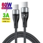 Cablu USB la USB-C PD 60W PRESTIGE CHARGE, Transfer Date si Incarcare SuperFastCharge 25W/45W, Compatibil iPhone 15/16/17, Samsung si Tableta, 1m, Gri