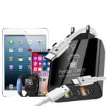 Incarcator Retea 5 Porturi PRESTIGE CHARGE, Total 65W Fast Charge, 2 x USB-C PD si 3 x USB, cu 2 Cabluri Incluse (USB-C la USB-C 60W + USB la USB-C 18