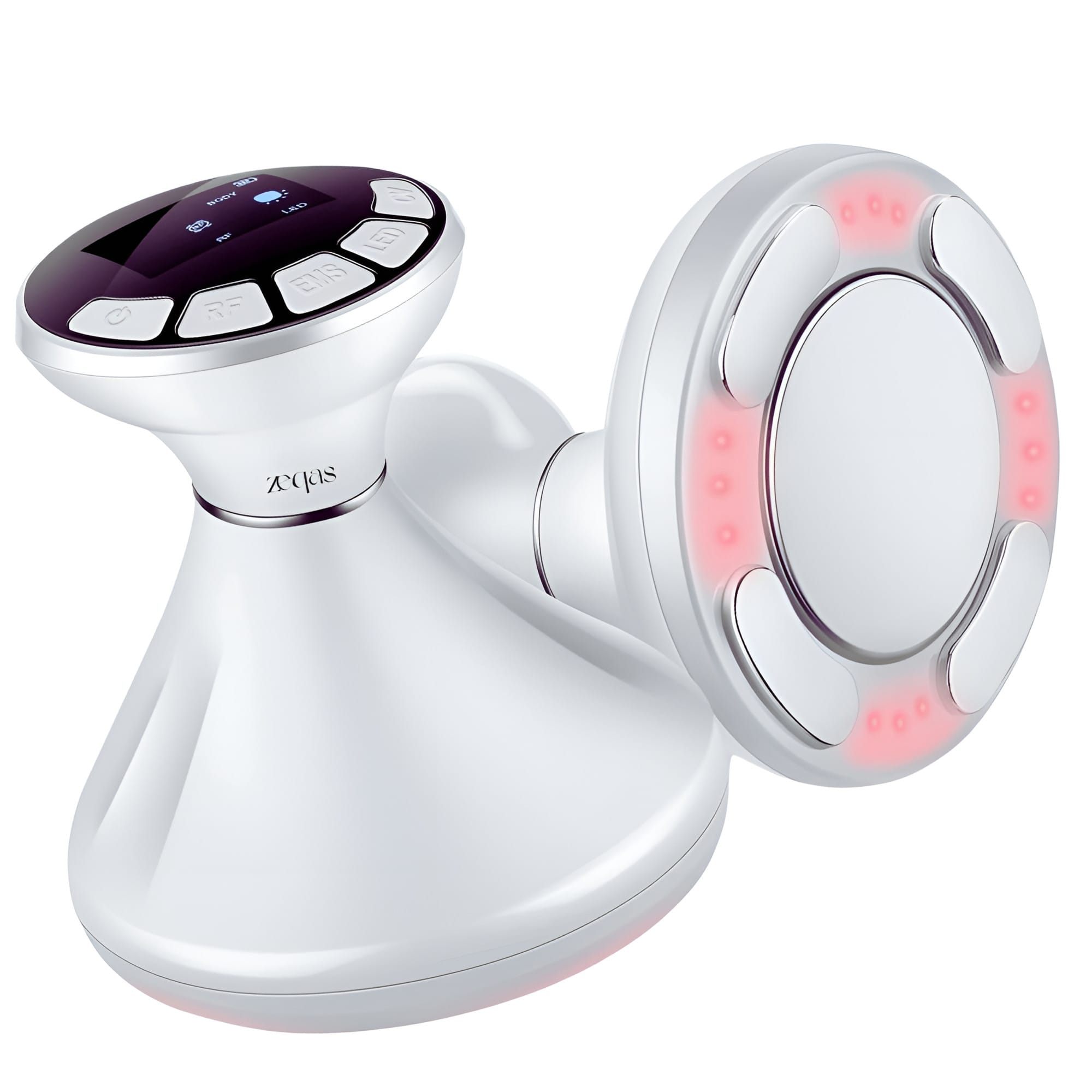 Aparat de Masaj Profesional cu 4 Tehnologii Avansate (EMS, RF, CV si LED), ZEQAS, Trateaza Celulita de Suprafata si Interioara, Usor de Utilizat, Func