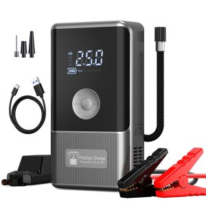 Starter Auto Jump Starter 600A, PRESTIGE CHARGE®, Compresor Aer 4-in-1, Power Bank 6000mAh, Incarcare, Lanterna, Kit Urgenta 12V Benzina 6.0L / Diesel