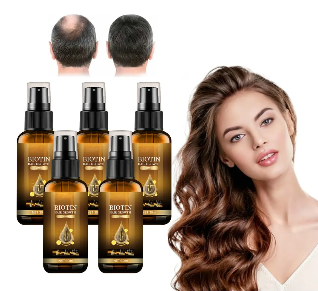5 bucati Ser Biotin pentru Par, Tratament Crestere Rapida, Intarire Fir, Opreste Caderea Parului, Reparare Varfuri, Scalp Sanatos, Hidrateaza Par Frag