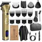 Aparat de Tuns Profesional, Kit Multifunctional 6 in 1, Capete Interschimbabile, Lame din Otel Inoxidabil, pentru Barba, Par, Corp, Nas, Urechi, Motor