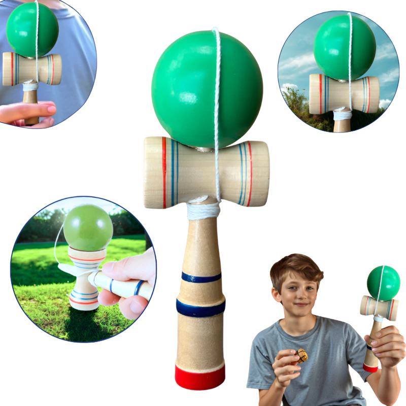 Kendama Lemn Artar Pro, Traditional Japonez, Joc Echilibru, Finisaj Natural Coordonare, Concentrare, Dezvoltare Motrica, Copii, Adolescenti, Jucarie E