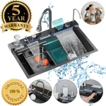 Set Chiuveta Bucatarie Multifunctionala Moderna, Otel Inoxidabil 304, Afisaj LED, Capacitate Mare, Moduri Apa Variate, Robinet Extractibil, Design Mod