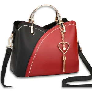 Geanta de Mana Eleganta Crossbody Femei, Piele, Casual sau Office, Design Versatil, Compartimente Multiple, Manere Metalice, Inchidere cu Fermoar si M