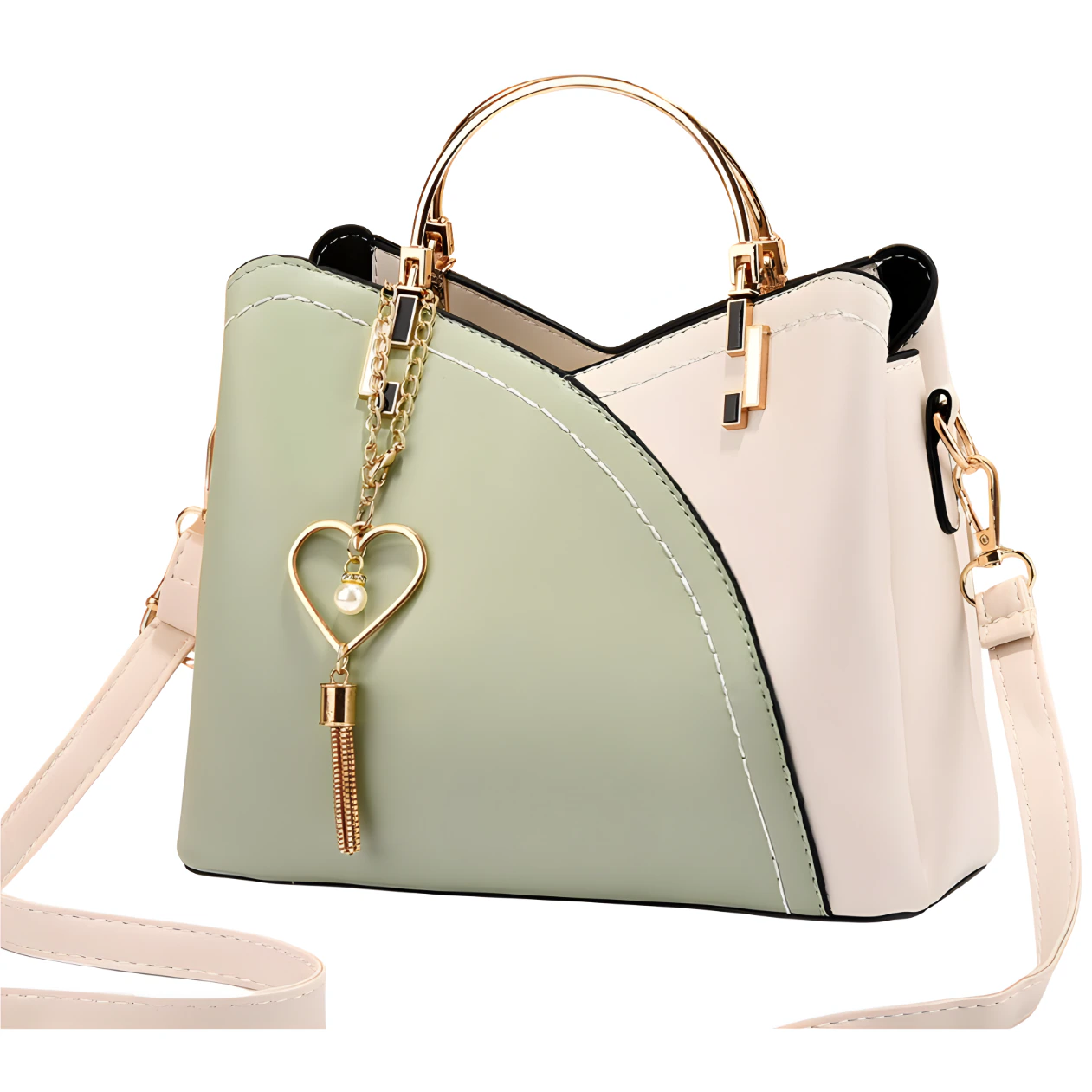 Geanta Eleganta de Mana Crossbody Femei, Piele, Casual sau Office, Design Versatil, Compartimente Multiple, Manere Metalice, Inchidere cu Fermoar si M