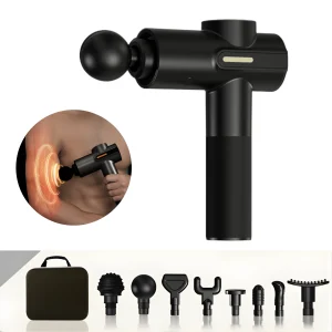 Pistol Masaj Profesional Tip Pistol pentru Recuperare Musculara Rapida, 8 Capete, Amplitudine 20mm, Imbunatatire Circulatie Sanguina, Terapie Percutan